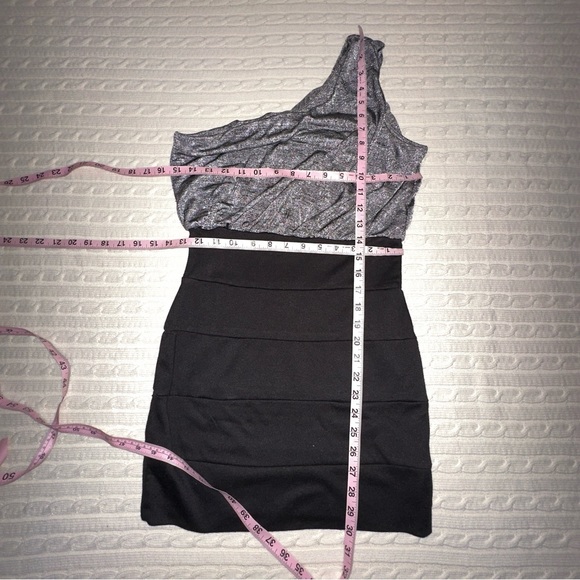 indie sleaze club dress bandage and one shoulder metallic - Picture 2 of 6